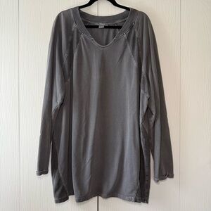 Natural Reflections shirt Womens Size 2X Long Sleeve Charcoal Gray